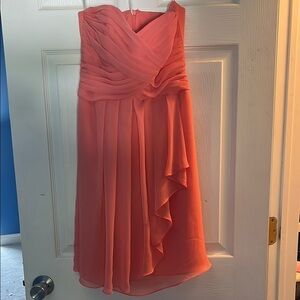 Elegant Coral Strapless Dress